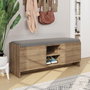 Hanah Home Zapatero Roble Oscuro 110cm Ancho x 43cm Alto x 37cm Profundo
